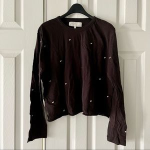 THE GREAT. Heart-print cropped Sleep Tee - Size 1 / S